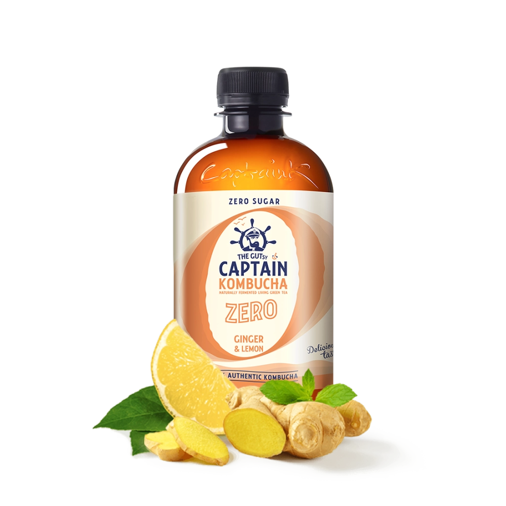 GUTsy Captain Kombucha Zero Gengibre e Limão 400ml
