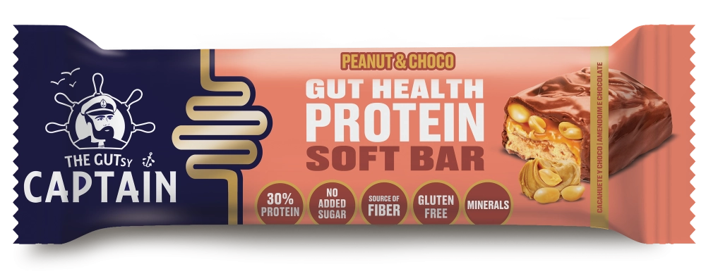 GUTsy Captain GUT HEALTH & PROTEIN SOFT BAR - Chocolate com Amendoins e Crocantes